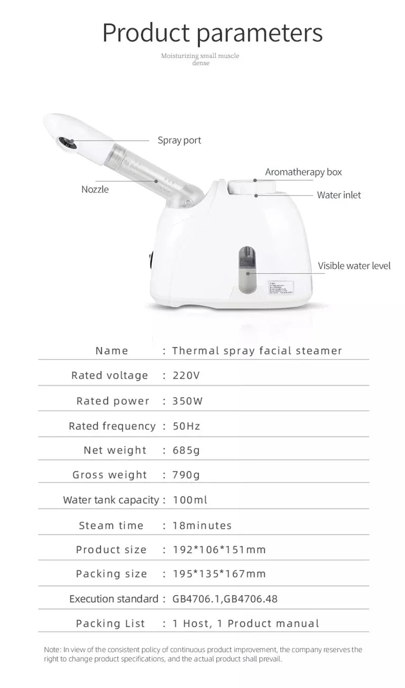 Portable facial steamer