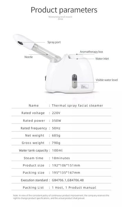 Portable facial steamer